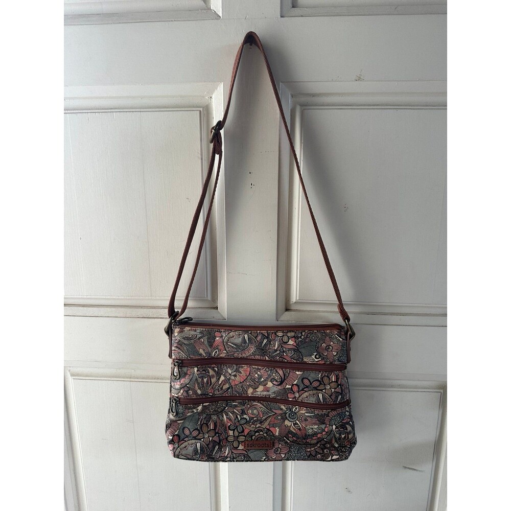 Sakroots Sienna Spirit Desert Artist Circle Flat Coated Canvas Crossbody Bag